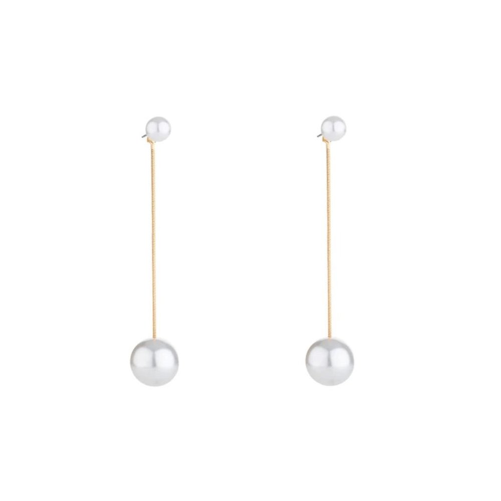 S925 Shell Pearl Long Earrings - Picture 2 of 11